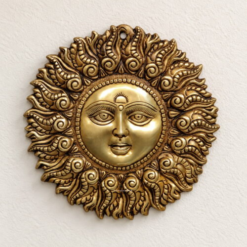 Surya Dev Brass Wall Hanging - 11 inches