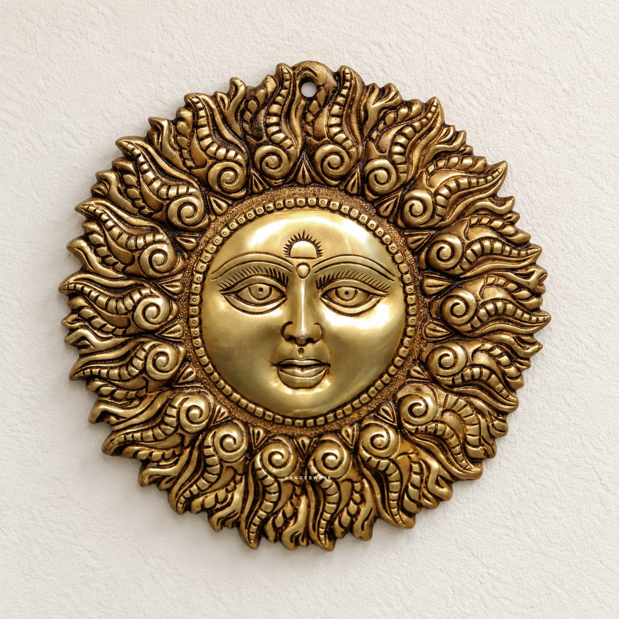 Surya Dev Brass Wall Hanging - 11 inches