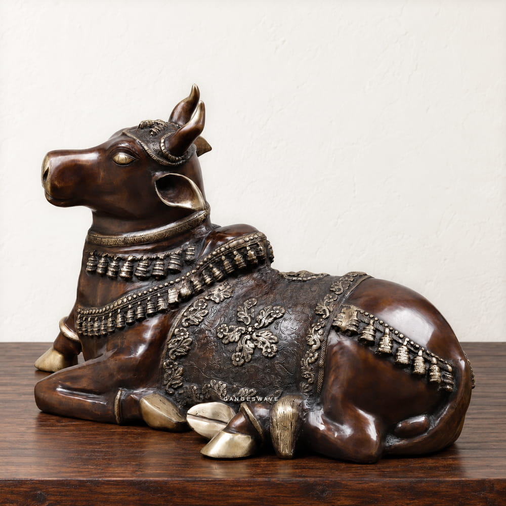 Brass Nandi Statue 20 inches – Sacred Guardian Bull Sculpture for Luxury Home Décor - Image 5