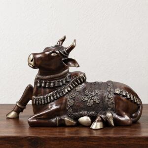 Brass Nandi Statue 20 inches – Sacred Guardian Bull Sculpture for Luxury Home Décor