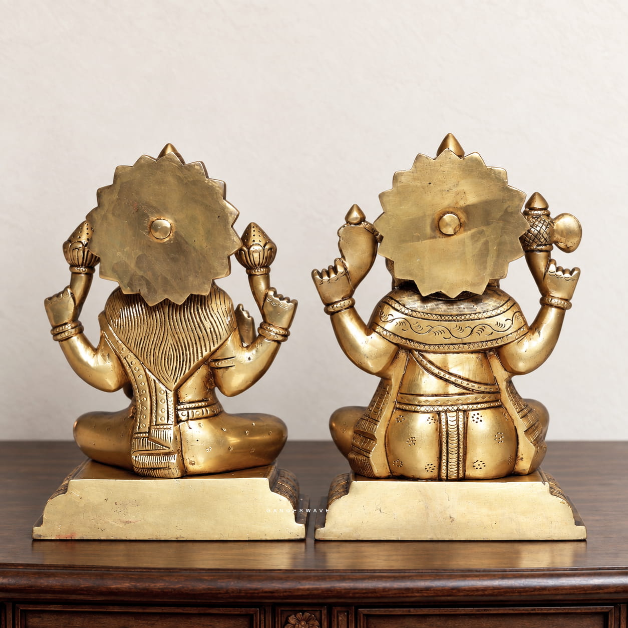 MaLakshmi Ganesh Superfine Brass Idol for Home Puja - 8 inches - Image 4