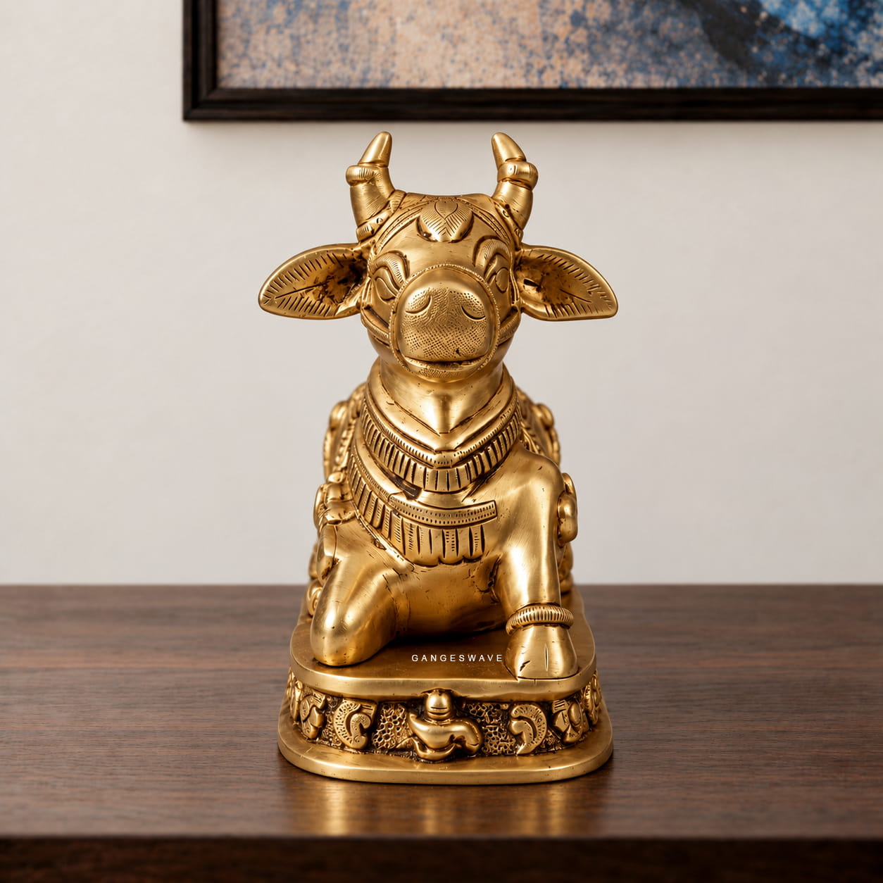 6" Nandi Superfine Brass Statue - Image 3