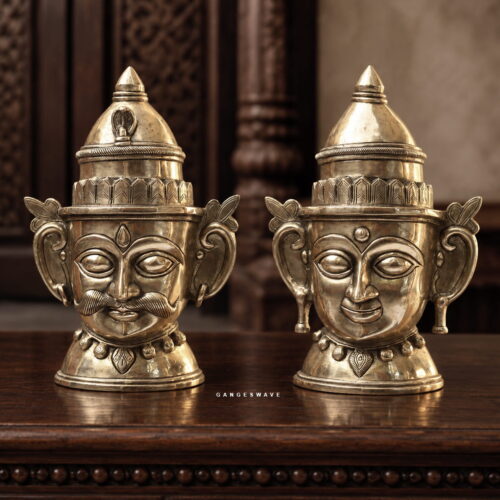 Shiva Gauri Superfine Brass Mukhlingam - 14 inches