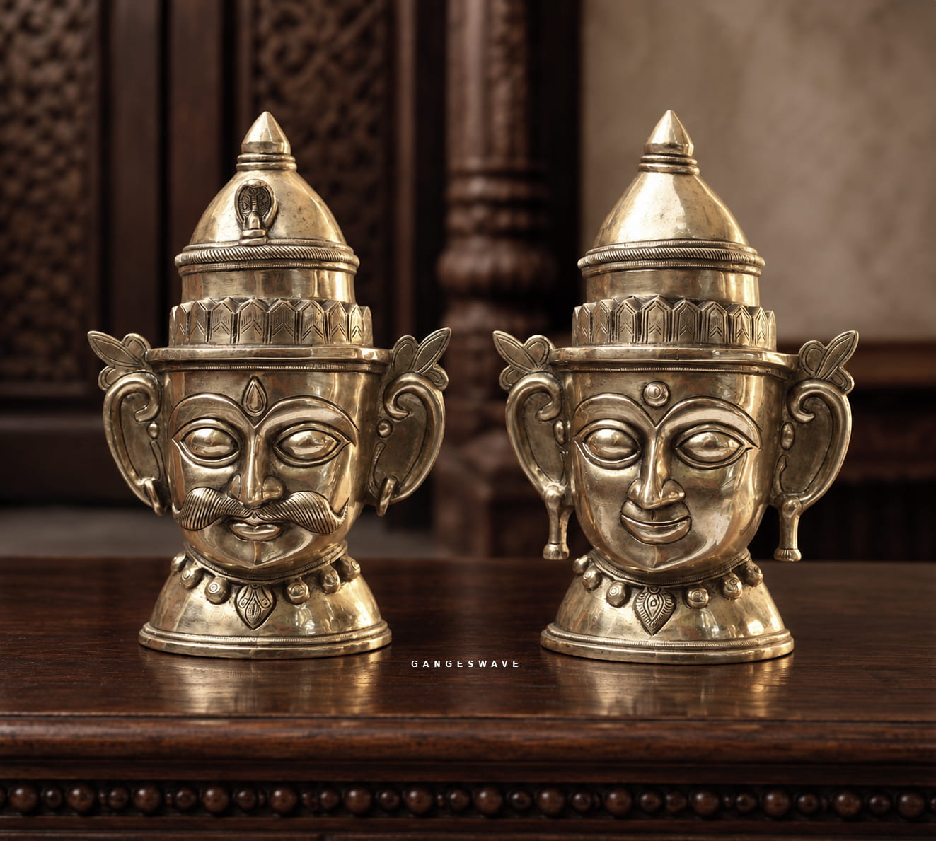 Shiva Gauri Superfine Brass Mukhlingam - 14 inches