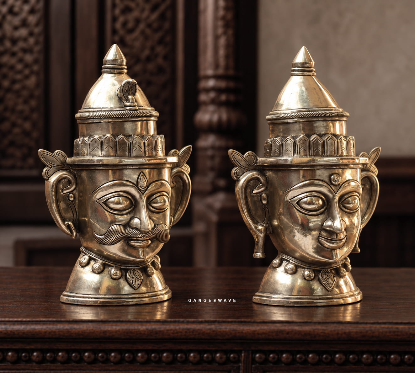Shiva Gauri Superfine Brass Mukhlingam - 14 inches - Image 7