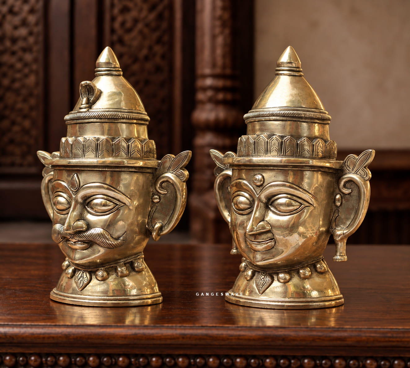 Shiva Gauri Superfine Brass Mukhlingam - 14 inches - Image 6