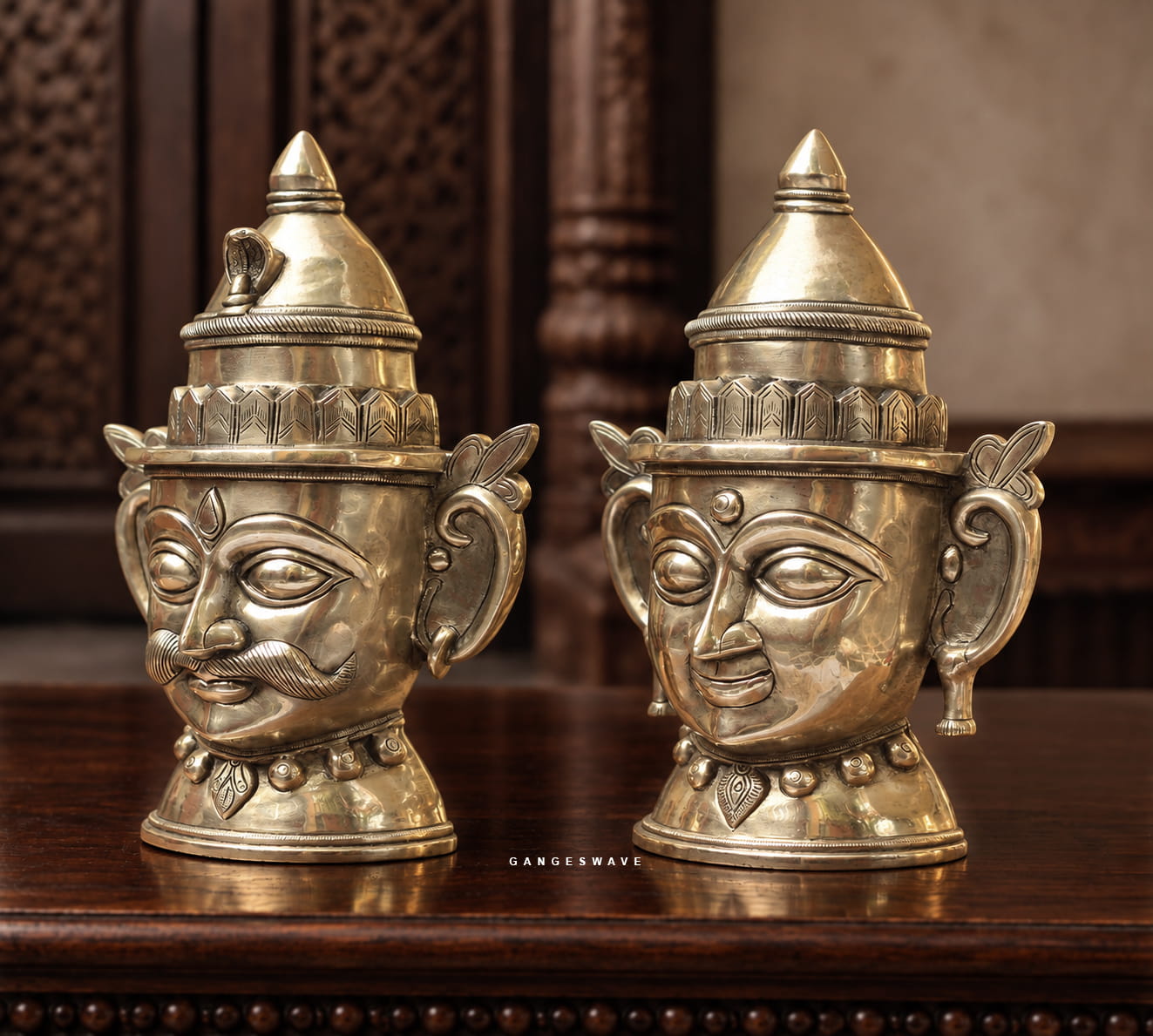 Shiva Gauri Superfine Brass Mukhlingam - 14 inches - Image 5