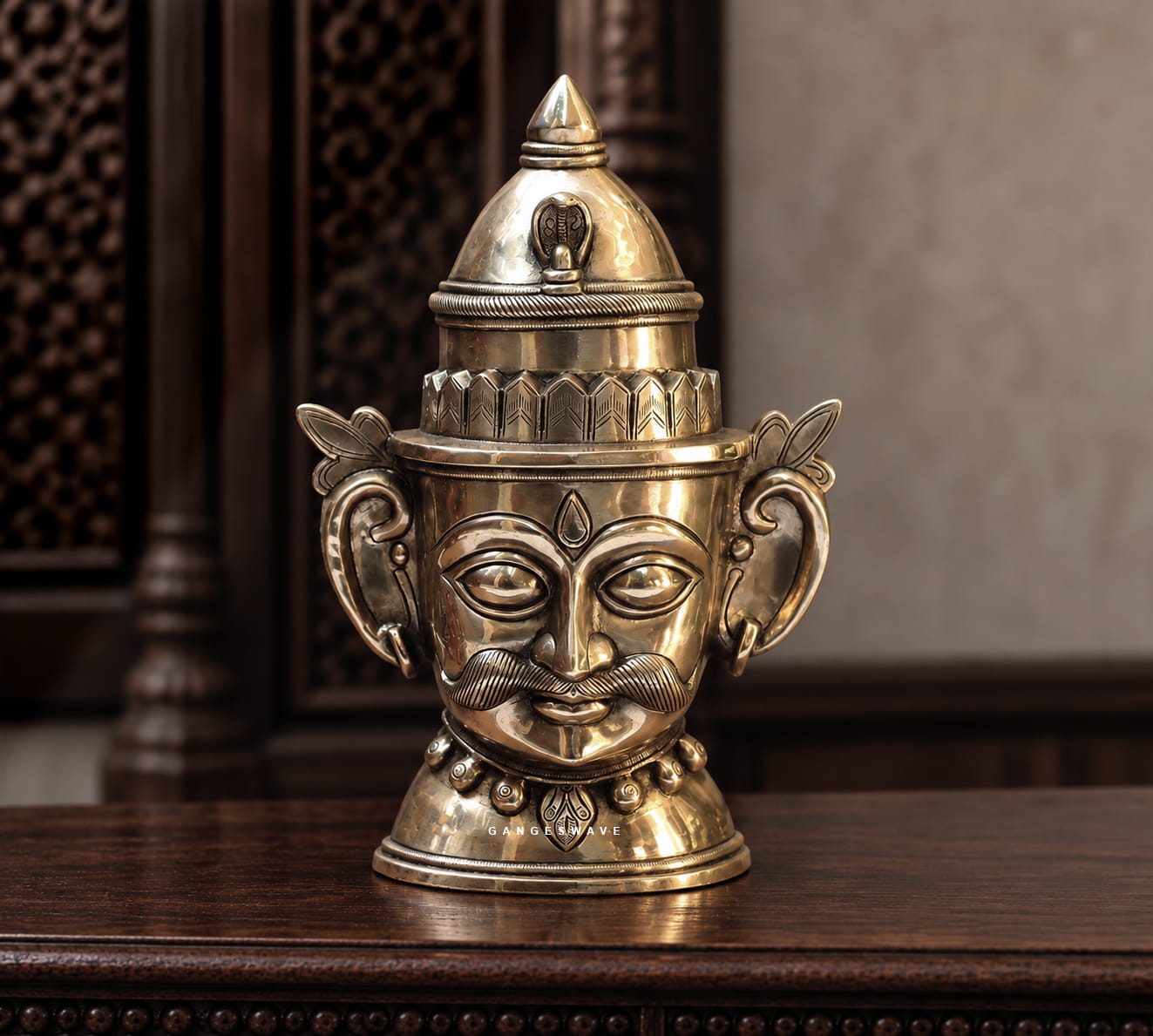 Shiva Gauri Superfine Brass Mukhlingam - 14 inches - Image 4