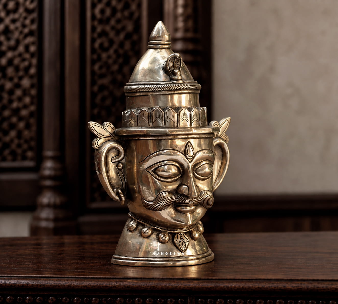 Shiva Gauri Superfine Brass Mukhlingam - 14 inches - Image 3