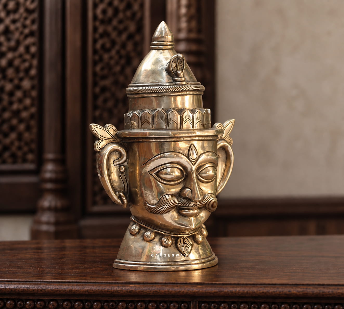 Shiva Gauri Superfine Brass Mukhlingam - 14 inches - Image 2