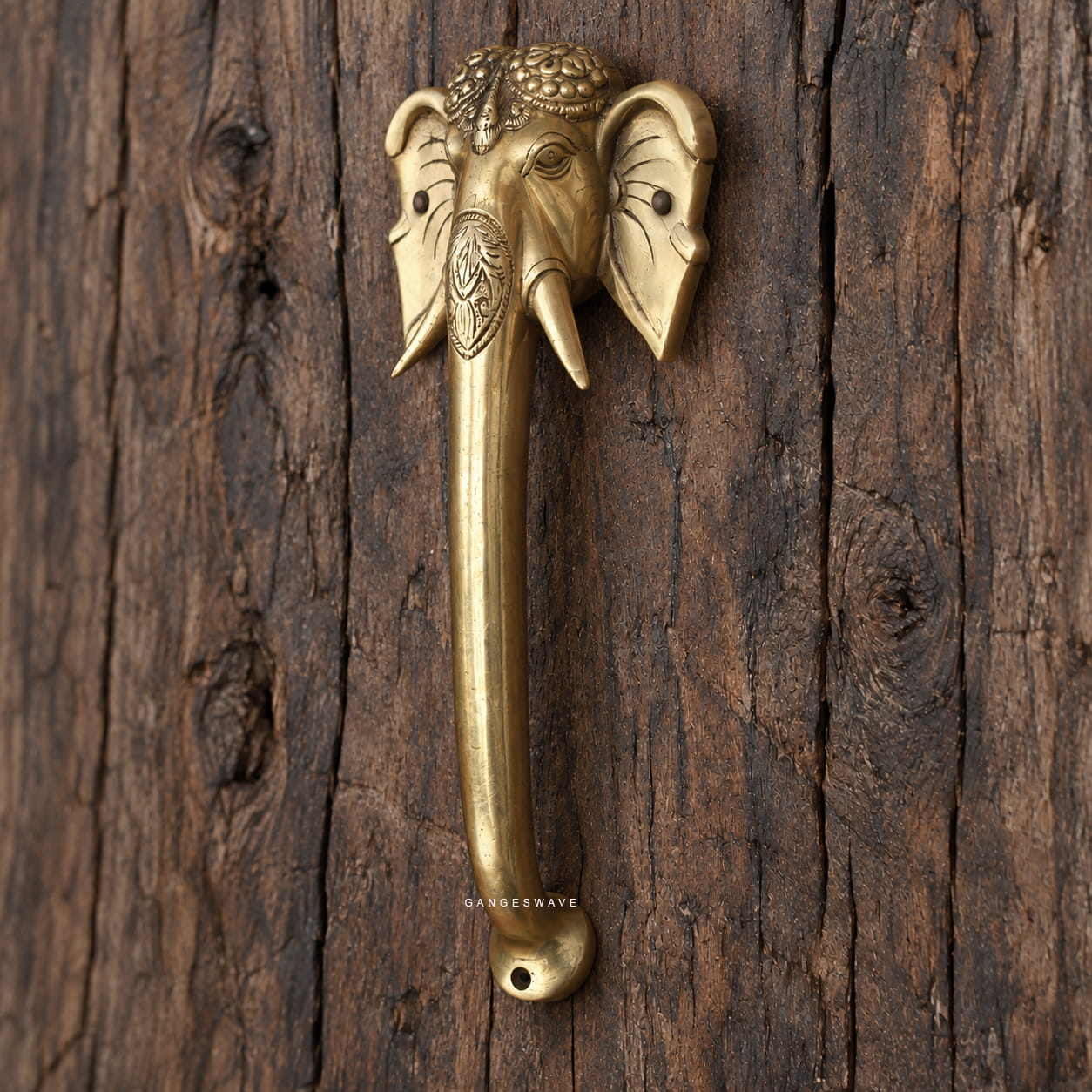 Brass Elephant Door Handle - 8 inches - Image 2