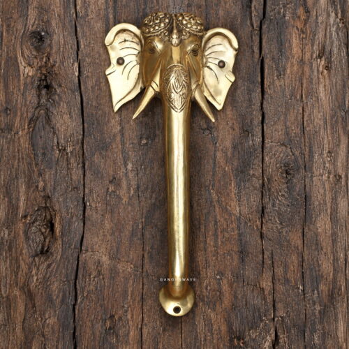 Brass Elephant Door Handle - 8 inches